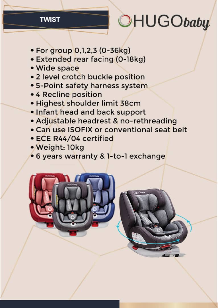 Hugo baby 360 twist car clearance seat